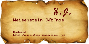 Weisenstein János névjegykártya